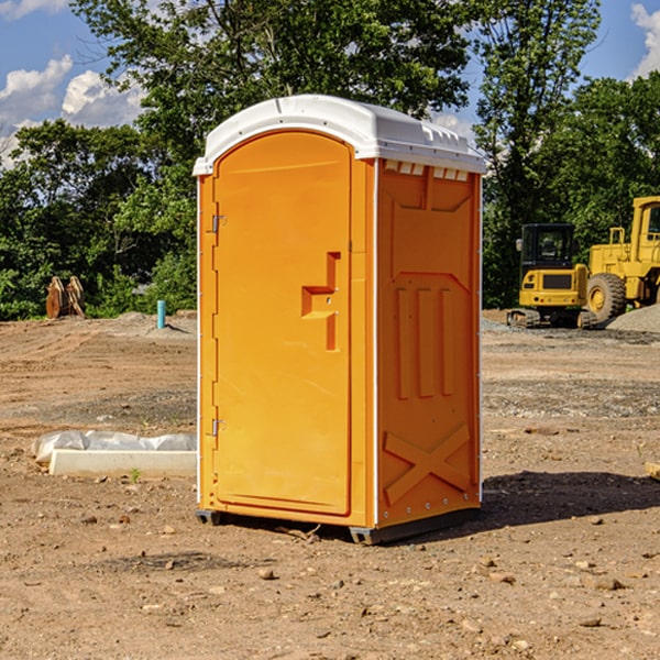 how often are the portable restrooms cleaned and serviced during a rental period in Dodge ND